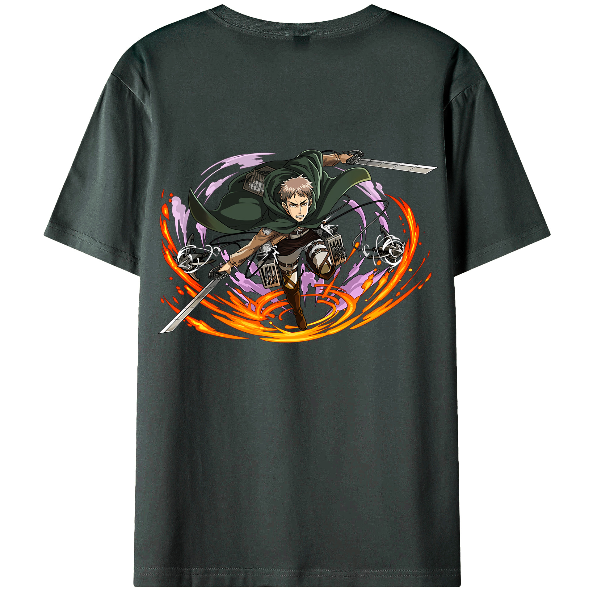 （画像用） 進撃の巨人 ジャン・キルシュタイン Attack on Titan Jean Kirstein 綿100％ メンズ半袖Tシャツ（バックプリント） 通気性